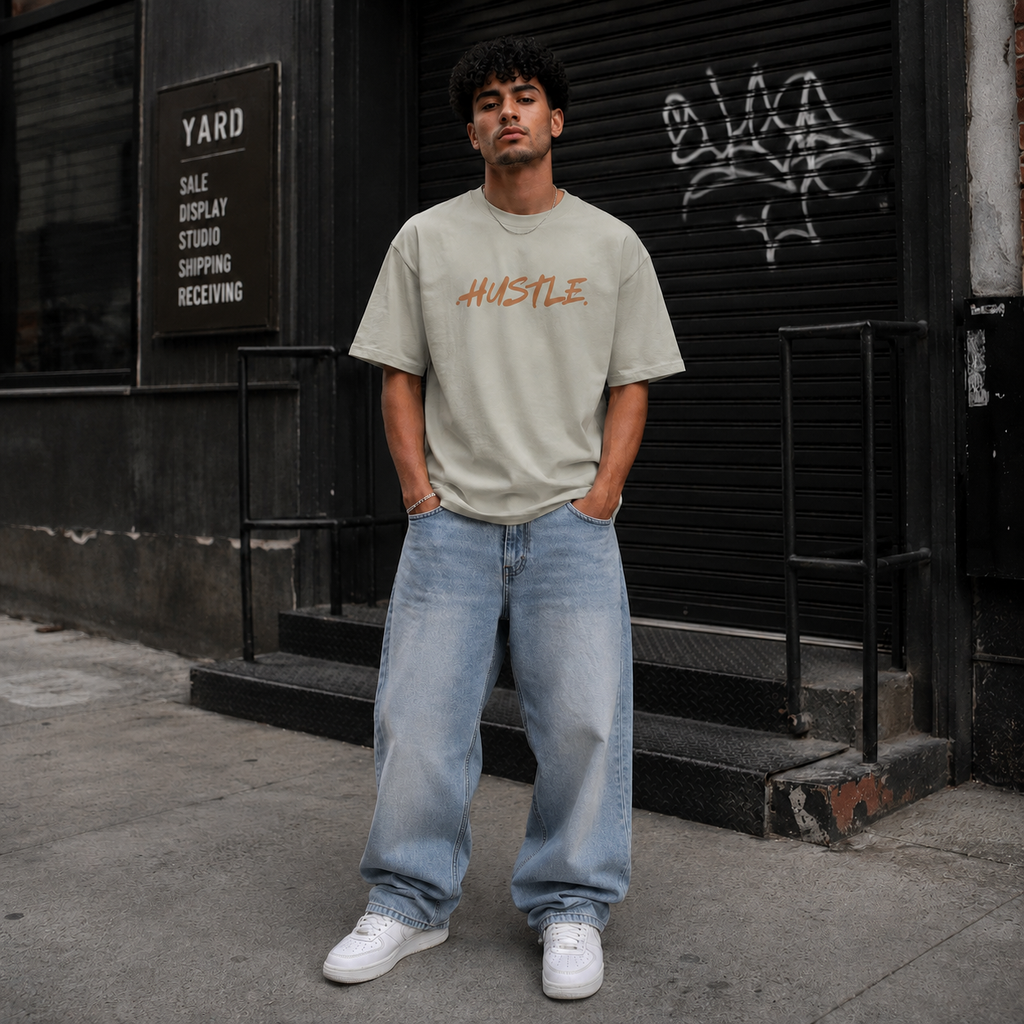 Hustle Tee — Oversized Men’s T‑Shirt