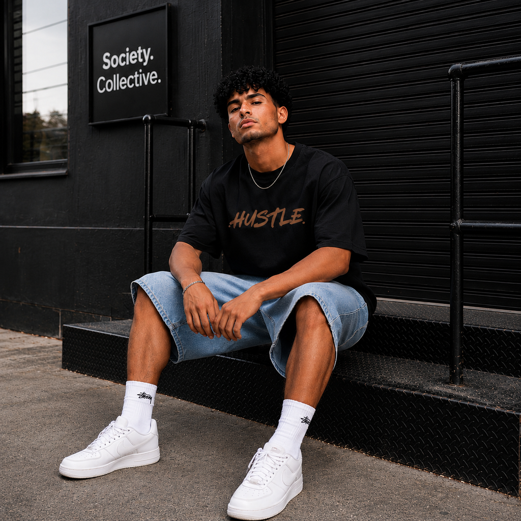 Hustle Tee — Oversized Men’s T‑Shirt