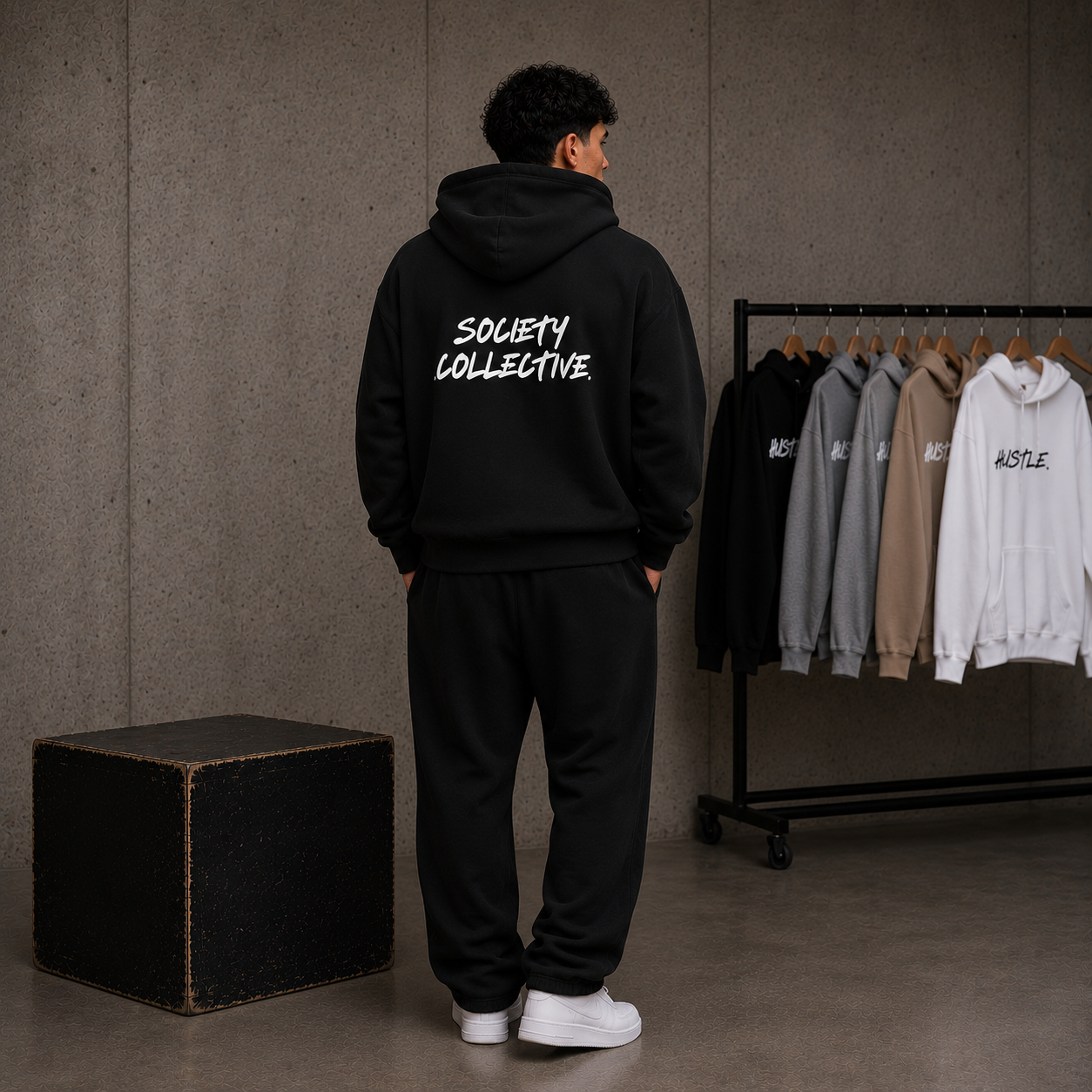 SOCIETY.COLLECTIVE.  Zip Hoodie – HUSTLE