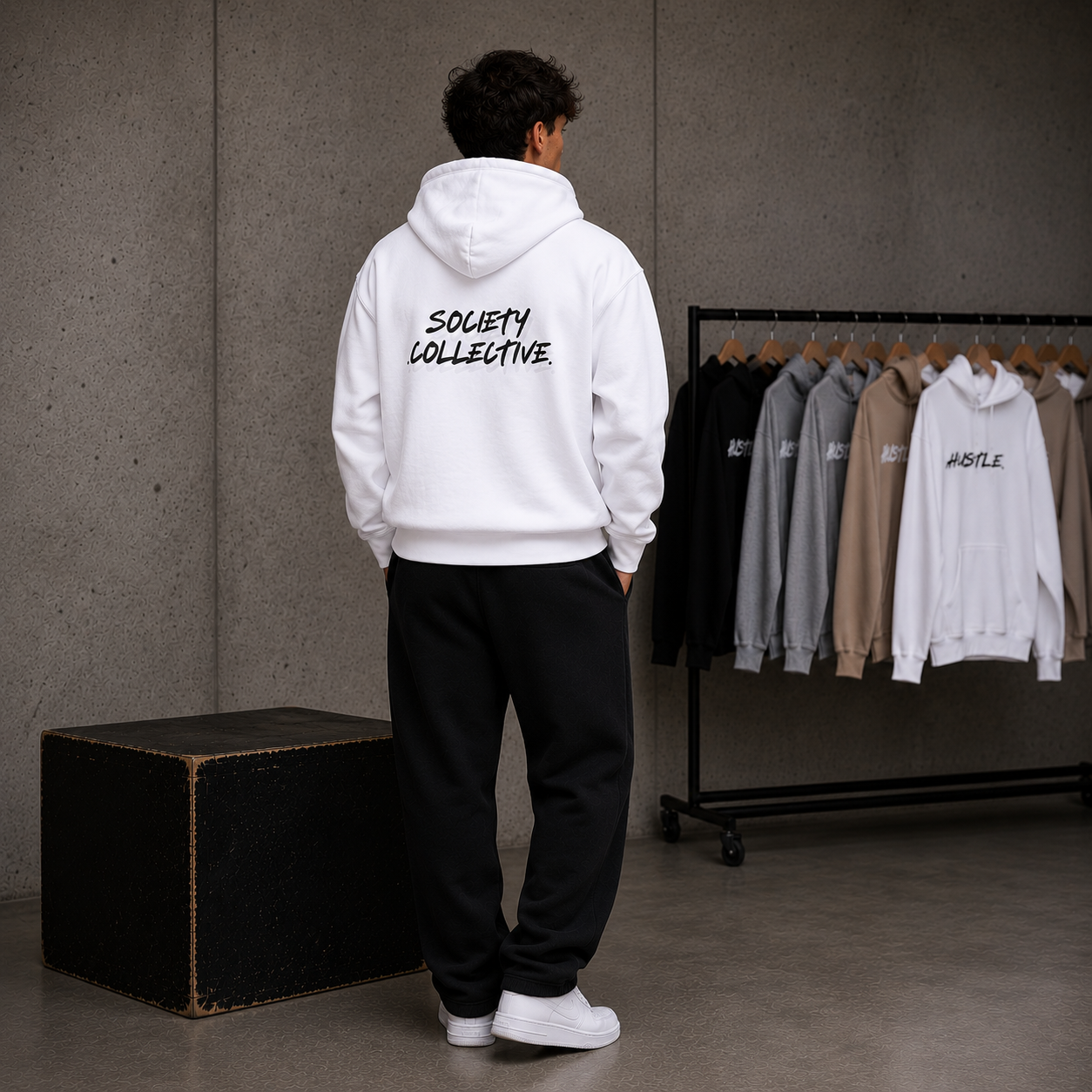 SOCIETY.COLLECTIVE.  Zip Hoodie – HUSTLE