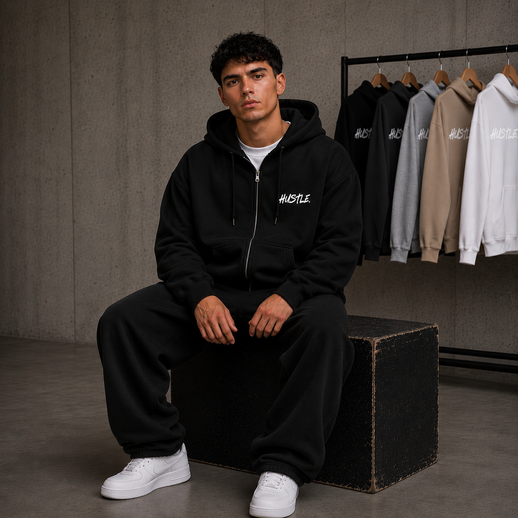 SOCIETY.COLLECTIVE.  Zip Hoodie – HUSTLE