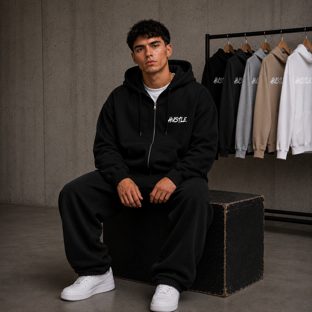 SOCIETY.COLLECTIVE.  Zip Hoodie – HUSTLE