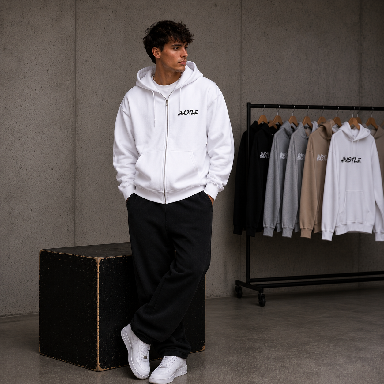 SOCIETY.COLLECTIVE.  Zip Hoodie – HUSTLE